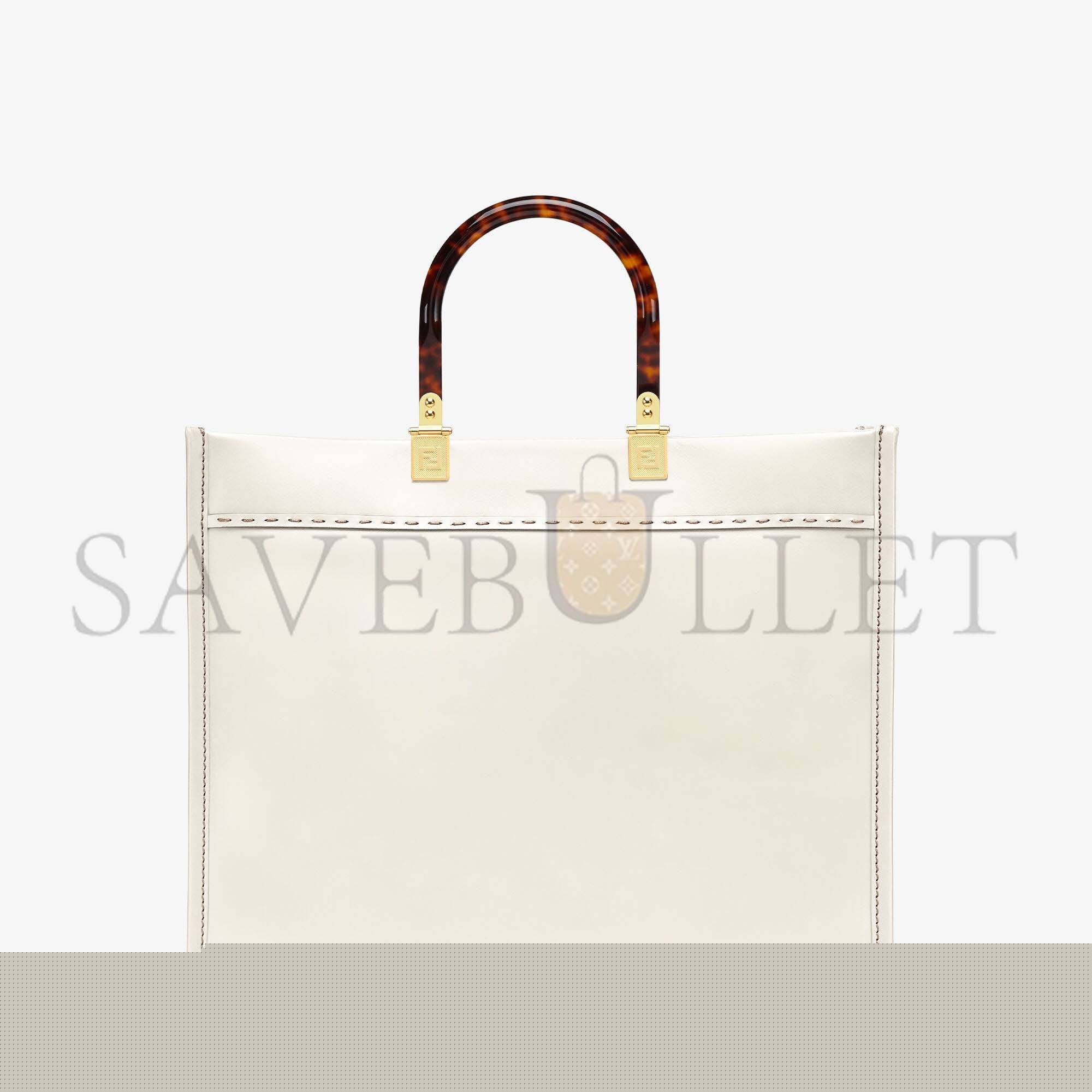 F**di sunshine medium - white leather shopper 8bh386abvlf0k7e (35*31*17cm)