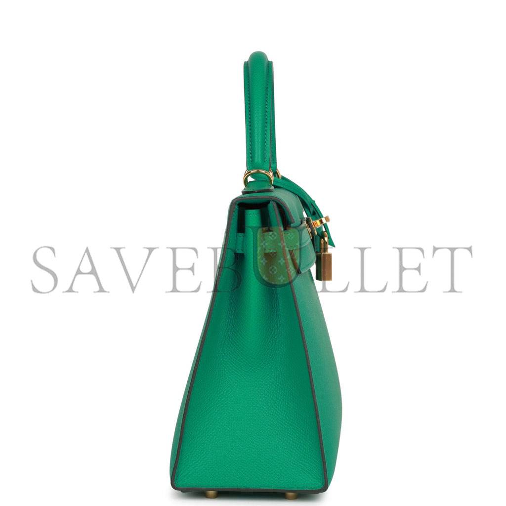 H**mes kelly sellier 25 vert jade epsom gold hardware handmade  (25*17*7cm)