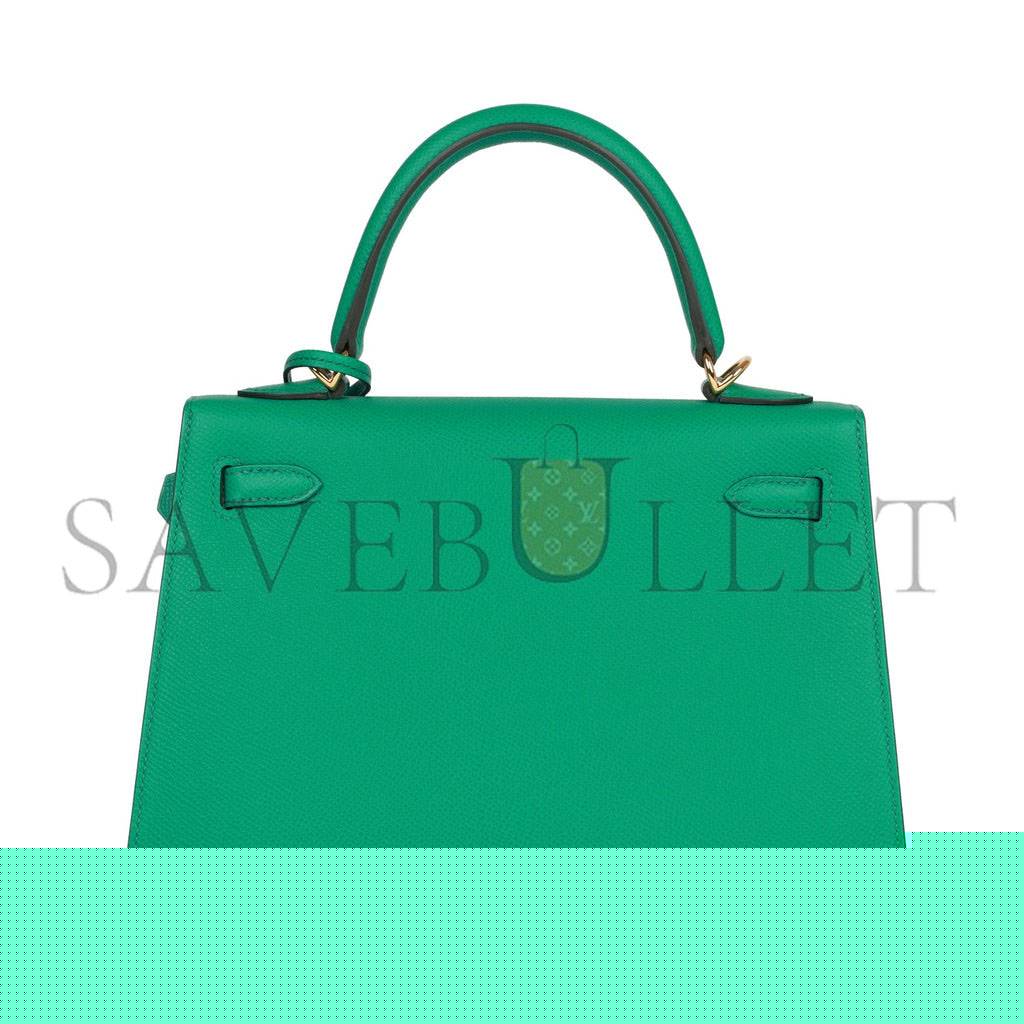 H**mes kelly sellier 25 vert jade epsom gold hardware handmade  (25*17*7cm)