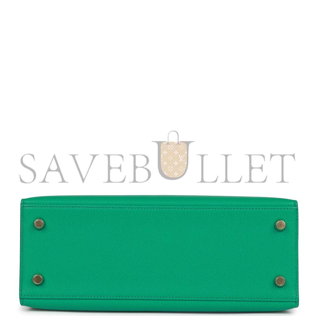 H**mes kelly sellier 25 vert jade epsom gold hardware handmade  (25*17*7cm)