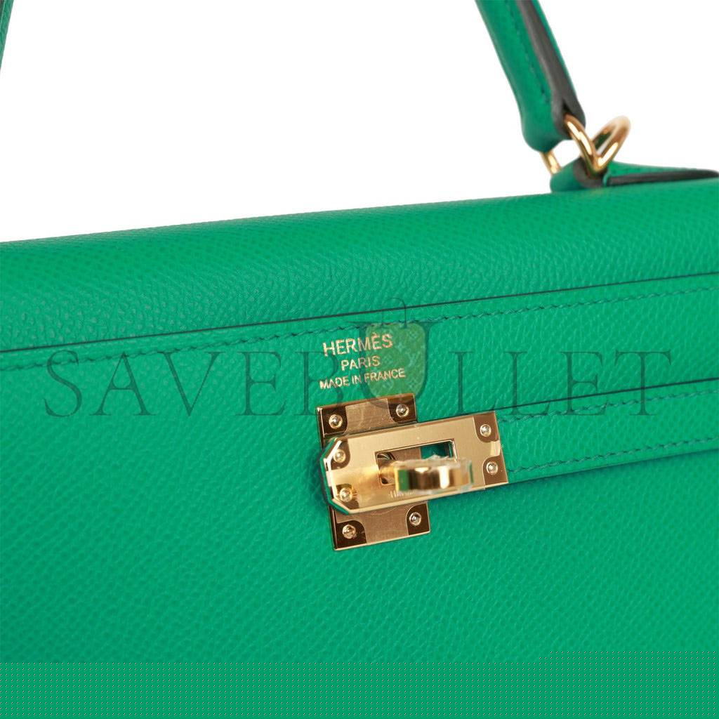 H**mes kelly sellier 25 vert jade epsom gold hardware handmade  (25*17*7cm)