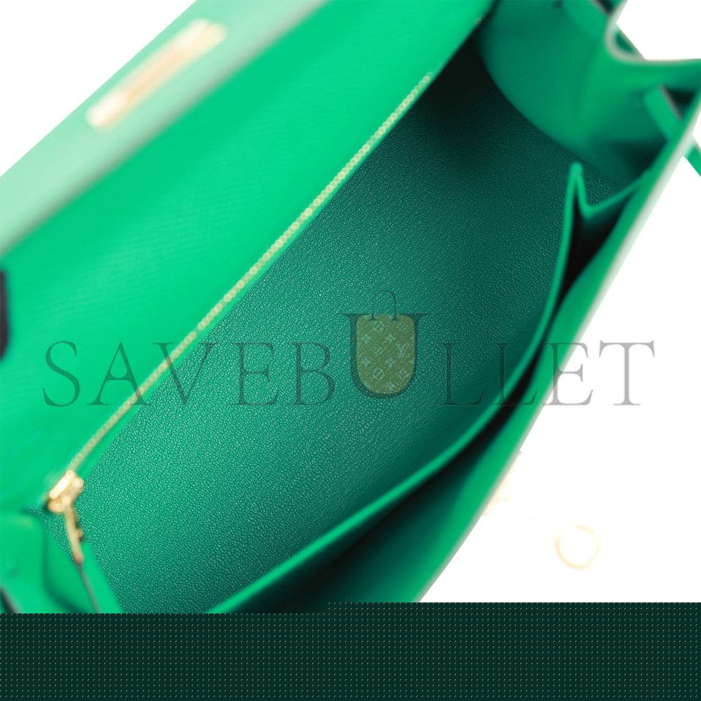 H**mes kelly sellier 25 vert jade epsom gold hardware handmade  (25*17*7cm)