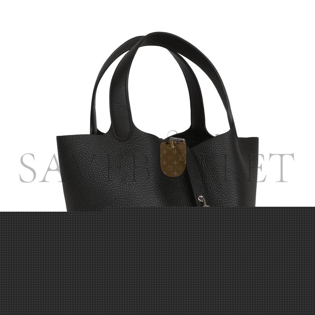 H**mes black clemence picotin lock 22cm palladium hardware  (22cm)