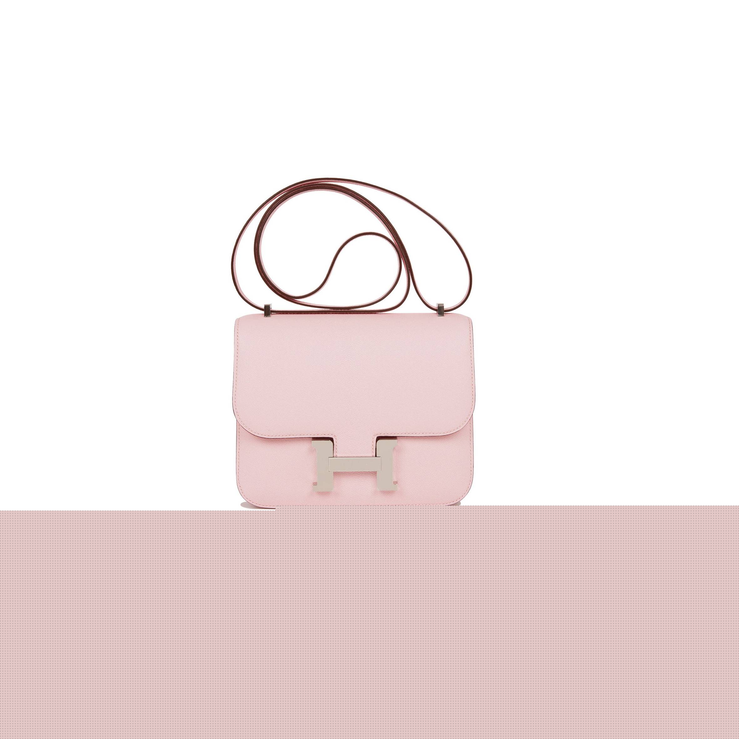 H**mes constance 18 rose sakura chevre palladium hardware 39692487491678 (18cm)