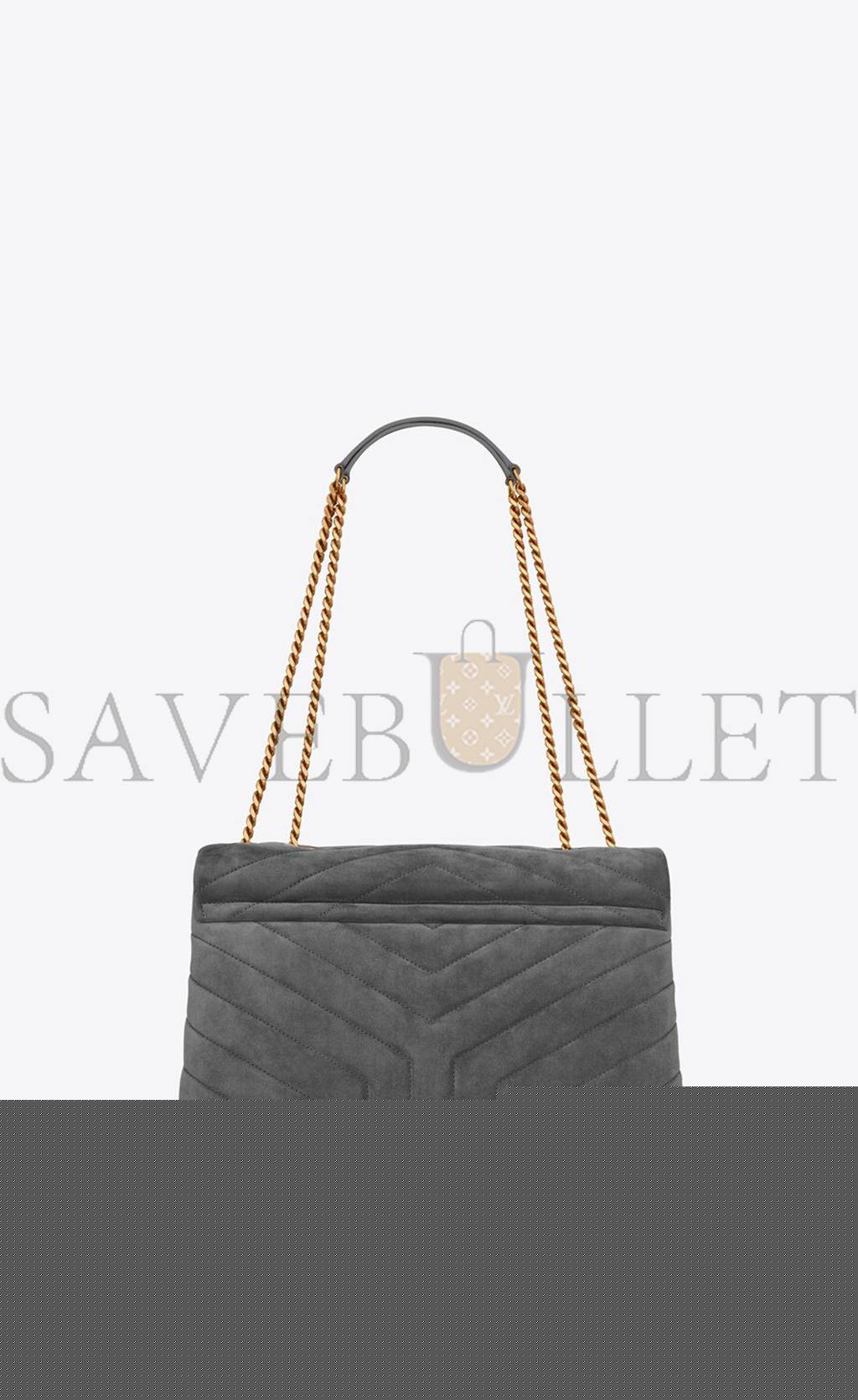 YSL LOULOU MEDIUM CHAIN BAG IN &QUOT;Y&QUOT;-QUILTED SUEDE 5749461U8671112 (32*22*12cm)