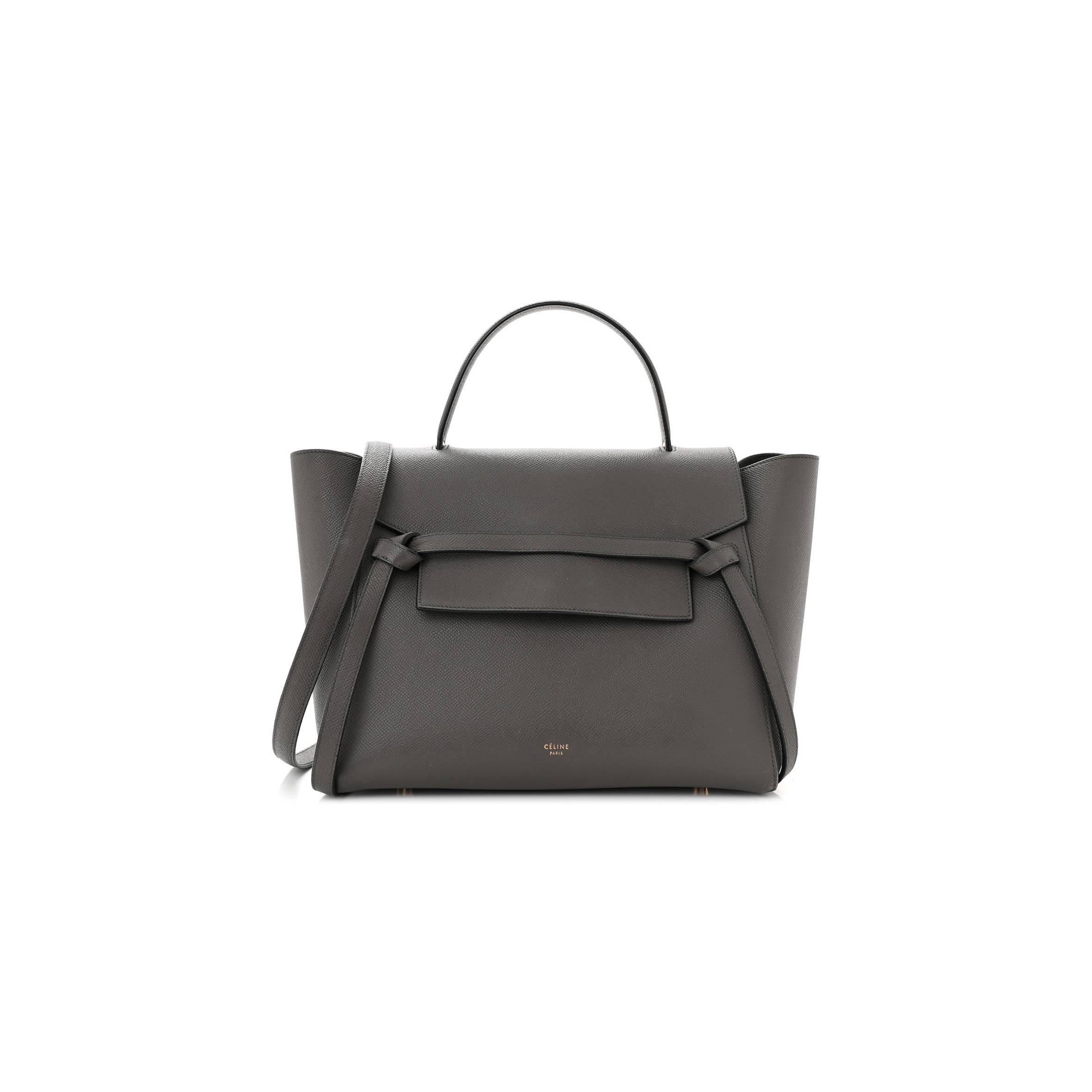 Ce**e grained calfskin mini belt bag grey (28*22*18cm)