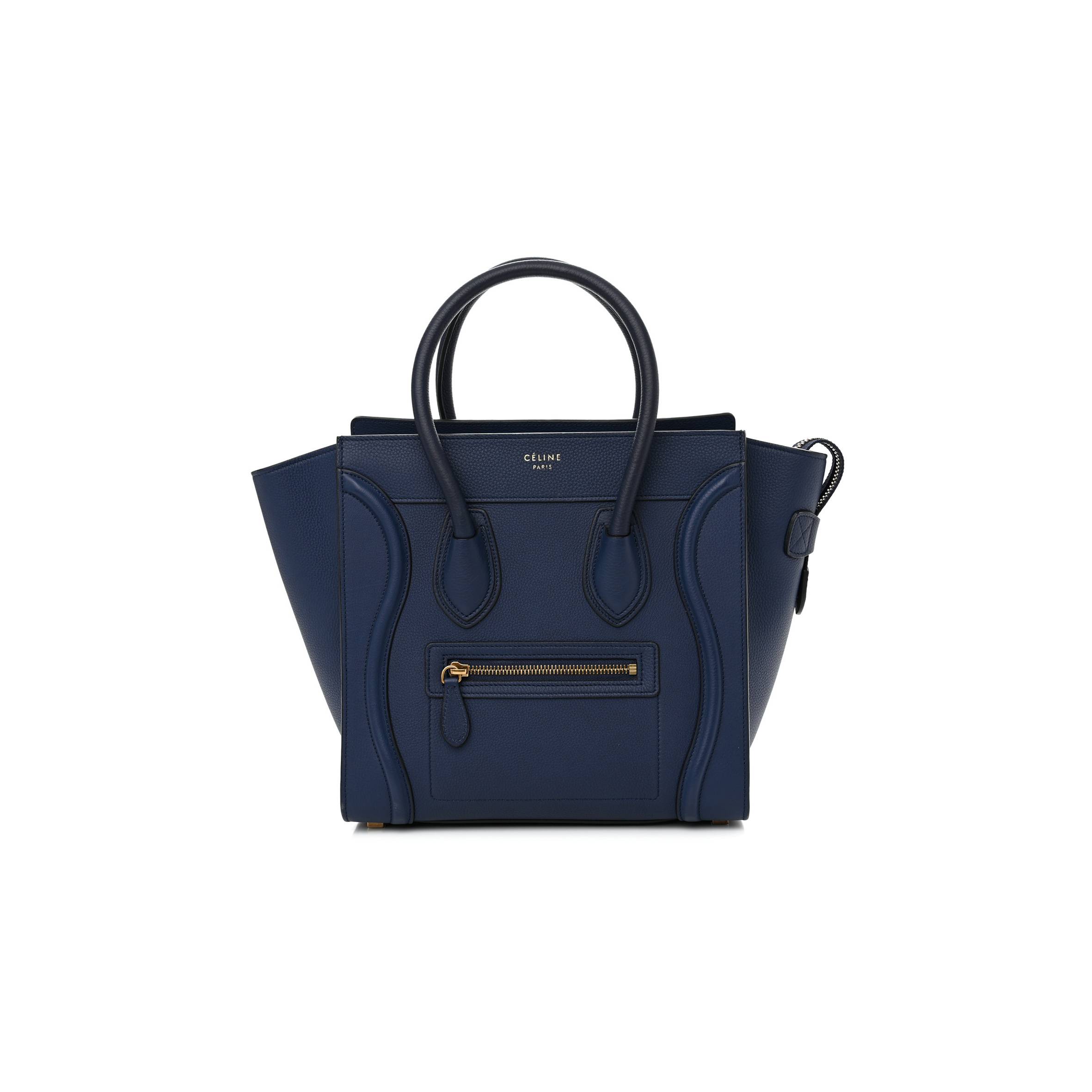 Ce**e drummed calfskin micro luggage marine (26*25*13cm)