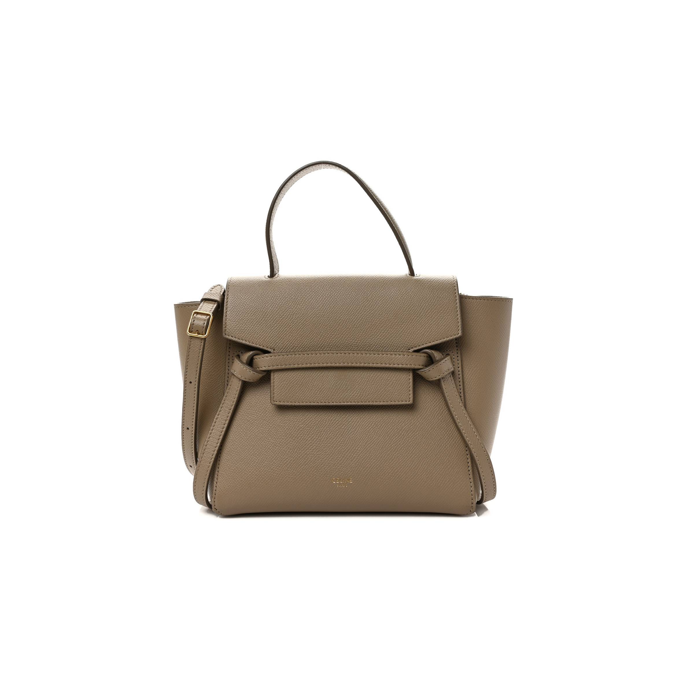 Ce**e grained calfskin nano belt bag light taupe (20*19*11cm)