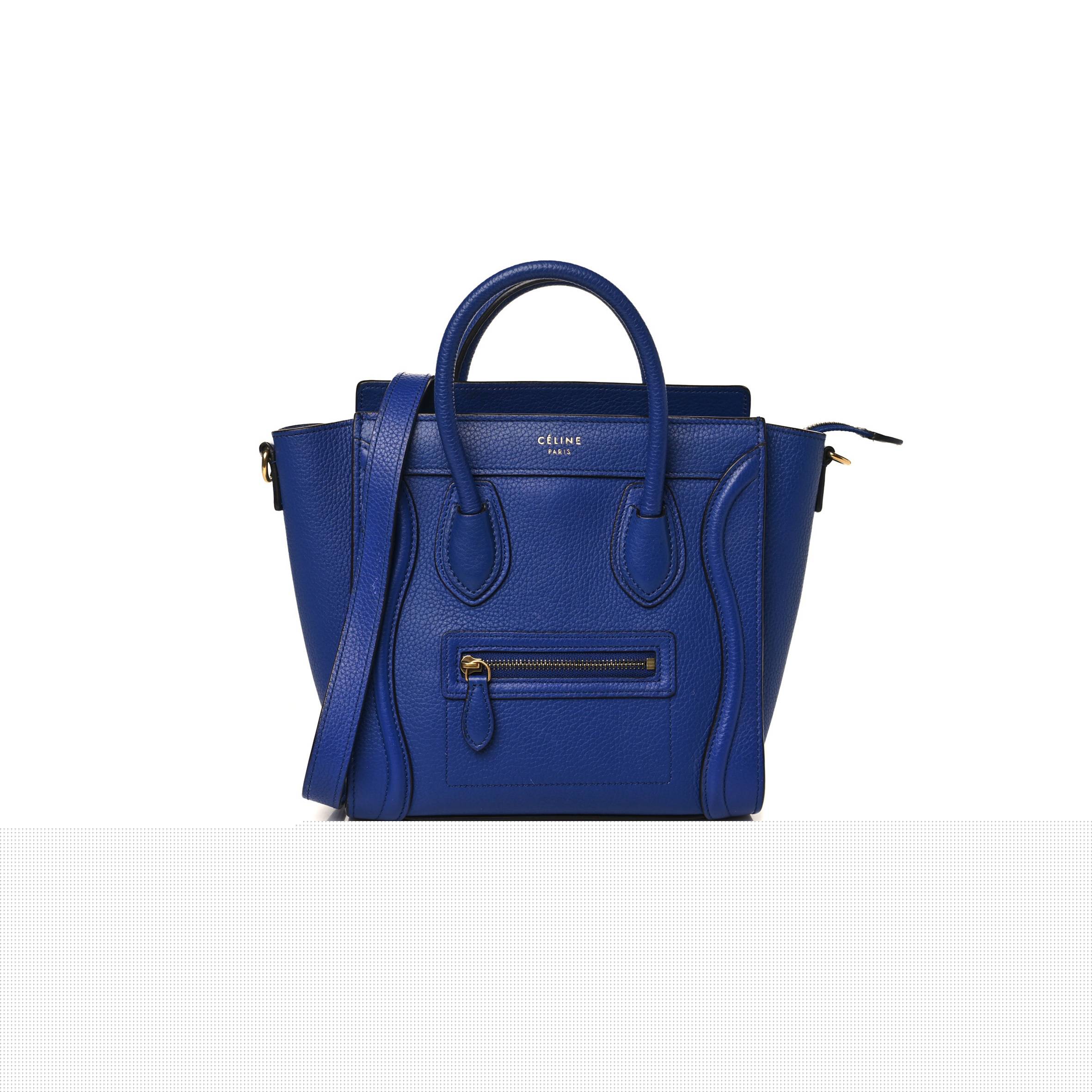 Ce**e drummed calfskin nano luggage indigo (20*20*10cm)